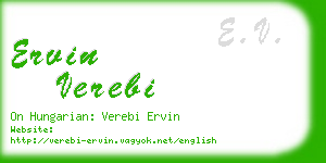 ervin verebi business card